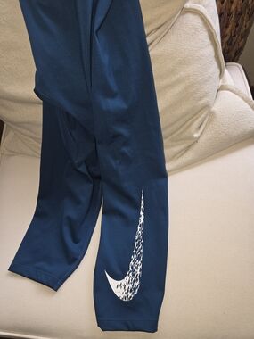 Nike Blue Dri-FIT Leggings with White Swoosh